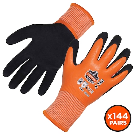 Ergodyne Orange Coated Waterproof Winter Work Gloves, M, A5, PK144 7551-CASE